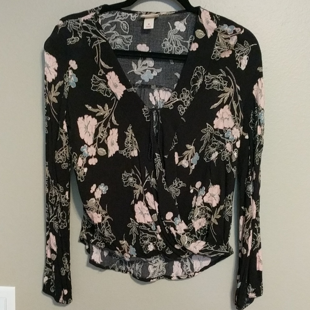 Black floral long sleeve